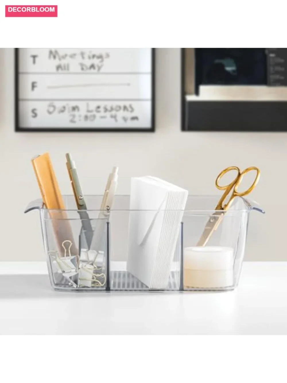 Cosmetic Display Case Set of 2 Plastic 8 Compartment Makeup Organizer